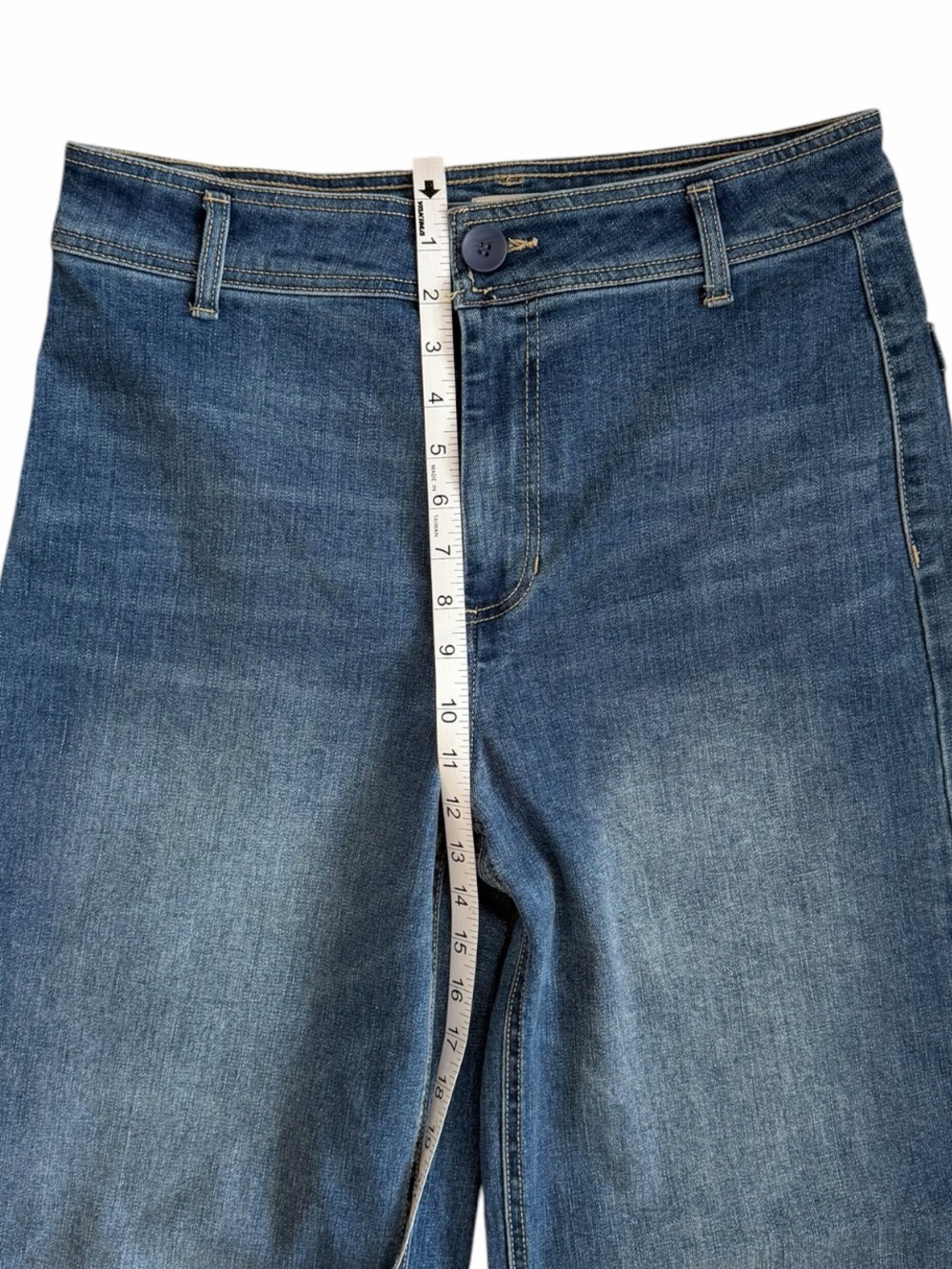 OAT New York High-Rise Wide-Leg Raw Hem Denim Jeans Size 10 / 30 - Picture 9 of 12